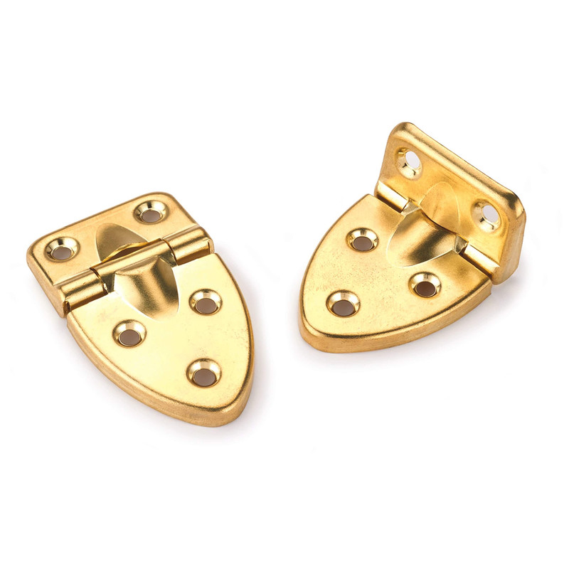 90 Degree Stop Hinge - Pair - Size:2-19/32" x 1-17/32" - Finish:Brass Plated